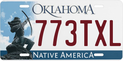 OK license plate 773TXL