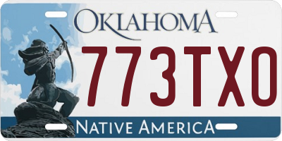 OK license plate 773TXO