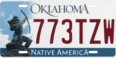 OK license plate 773TZW