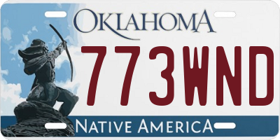 OK license plate 773WND