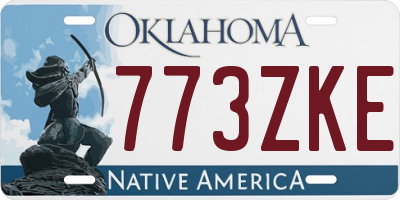OK license plate 773ZKE