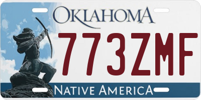 OK license plate 773ZMF