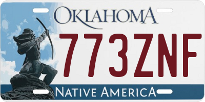 OK license plate 773ZNF