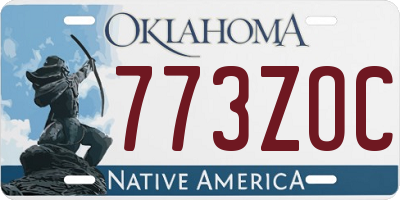 OK license plate 773ZOC