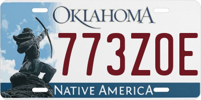 OK license plate 773ZOE