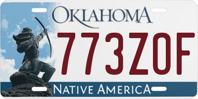 OK license plate 773ZOF