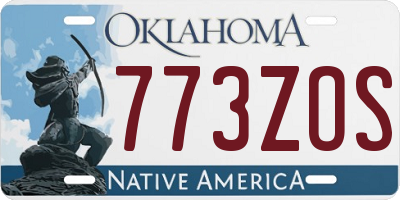 OK license plate 773ZOS