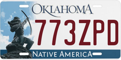 OK license plate 773ZPD