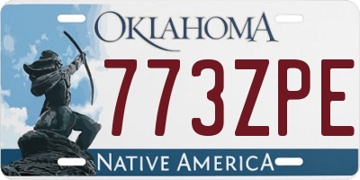 OK license plate 773ZPE