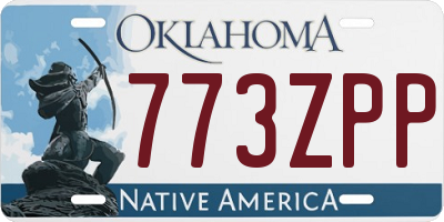 OK license plate 773ZPP