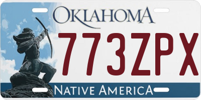 OK license plate 773ZPX