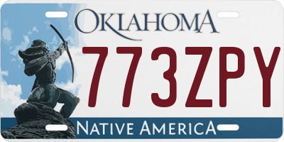 OK license plate 773ZPY