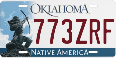 OK license plate 773ZRF