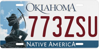 OK license plate 773ZSU