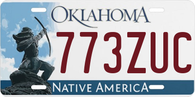 OK license plate 773ZUC