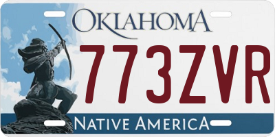 OK license plate 773ZVR