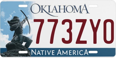 OK license plate 773ZYO