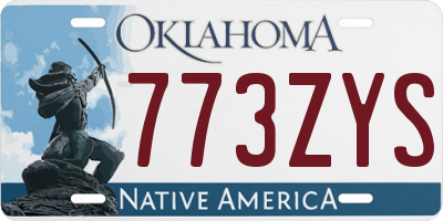 OK license plate 773ZYS