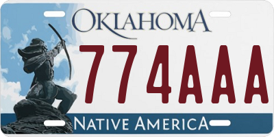 OK license plate 774AAA