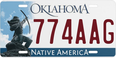 OK license plate 774AAG