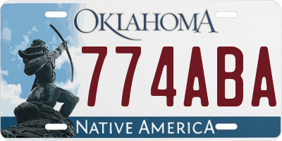 OK license plate 774ABA