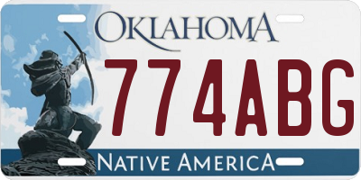 OK license plate 774ABG