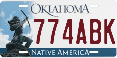 OK license plate 774ABK