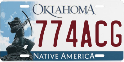 OK license plate 774ACG