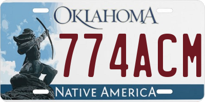 OK license plate 774ACM