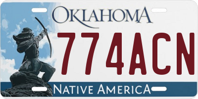OK license plate 774ACN