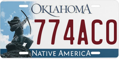 OK license plate 774ACO