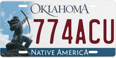 OK license plate 774ACU