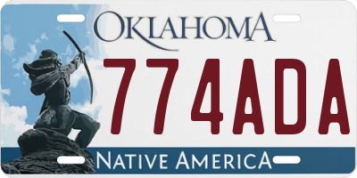 OK license plate 774ADA