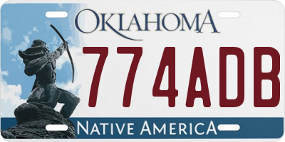OK license plate 774ADB