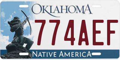 OK license plate 774AEF