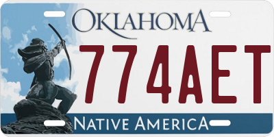 OK license plate 774AET