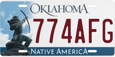 OK license plate 774AFG