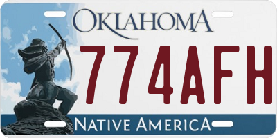OK license plate 774AFH