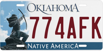 OK license plate 774AFK