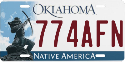 OK license plate 774AFN
