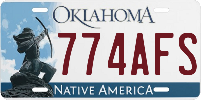 OK license plate 774AFS