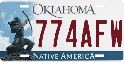 OK license plate 774AFW