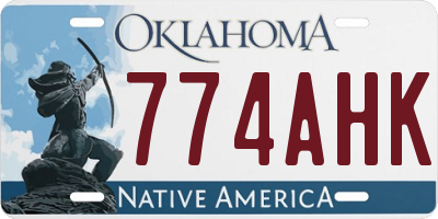 OK license plate 774AHK