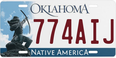OK license plate 774AIJ