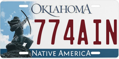 OK license plate 774AIN
