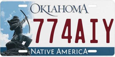 OK license plate 774AIY