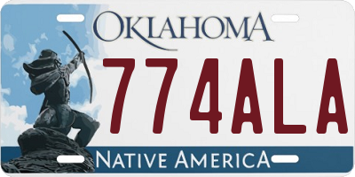 OK license plate 774ALA