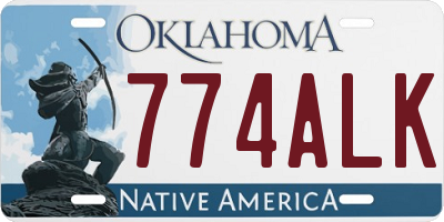 OK license plate 774ALK