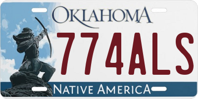 OK license plate 774ALS