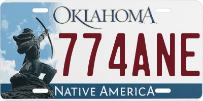 OK license plate 774ANE